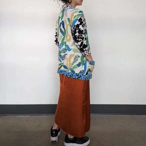 ANTHROPOLOGIE Multi print cardi - Picture 2 of 6